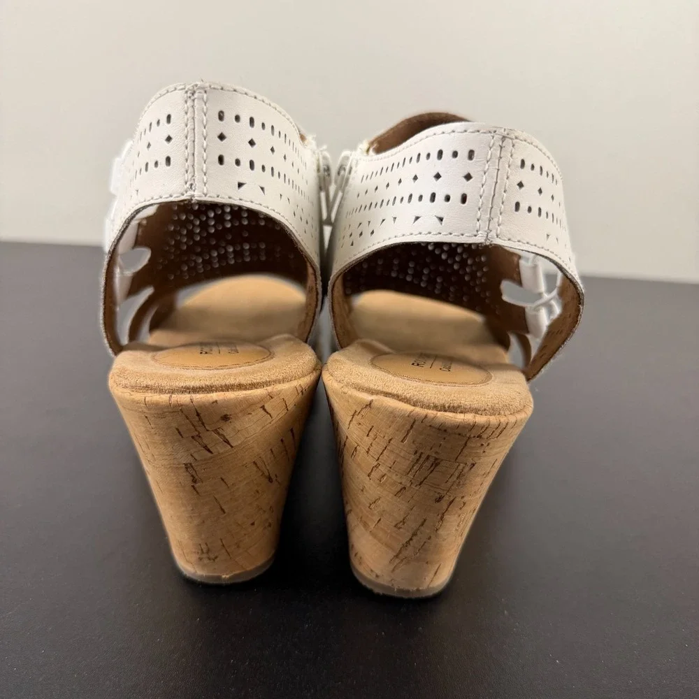 Rockport Cobb Hill Sandals Women's 11W Leather Laser Cut Wedge Casual Career